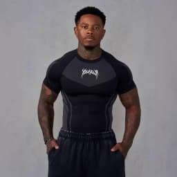 Men's Compression Gym T-Shirt, Breathable Quick Dry Muscle Fit Workout Top, Athletic Fitness Tee for Training Running Sports