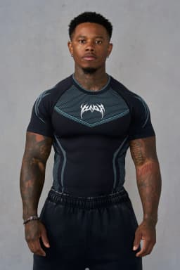 Men's Compression Gym T-Shirt, Breathable Quick Dry Muscle Fit Workout Top, Athletic Fitness Tee for Training Running Sports