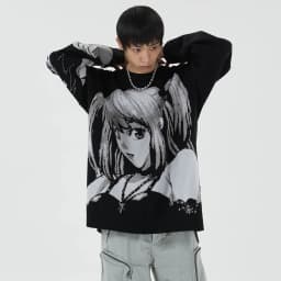 Anime Kawaii Winter Men Gothic Clothes Goth Man Sweater Men's Cartoon Women Tops Japanese Sweatshirt Male Streetwear Harajuku