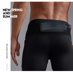 Men Compression Marathon Running Shorts with Waist Pack Quick Dry Trainning Exercise Fitness Sport Tight Shorts