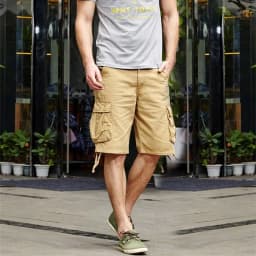 2026 Summer Men's Baggy Multi Pocket Military Cargo Shorts Male Cotton Khaki Mens Tactical Shorts Short Pants 29-44 No Belt