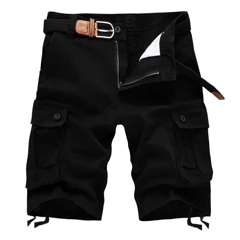 2026 Summer Men's Baggy Multi Pocket Military Cargo Shorts Male Cotton Khaki Mens Tactical Shorts Short Pants 29-44 No Belt