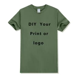 EU size 100% pure cotton custom T-shirt front and back team school uniform store logo text photo for men's personalized high-end
