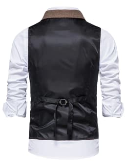 Elegant Men's Herringbone Waistcoat for Business Banquets and Weddings Stylish and Comfortable Men's Casual Vest