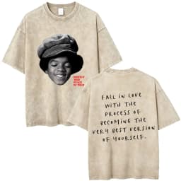 Washed Vintage Michael Jackson Album Logo Graphic T Shirts Men Women Retro Gothic Rock Streetwear Men's Punk Oversized T-shirt