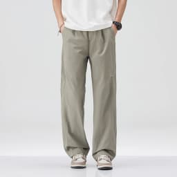 Brand Clothing Men's Spring Summer Thin Loose Straight Casual Pants Wrinkle Breathable Stretch Cargo Trousers Male Y2k 28-38