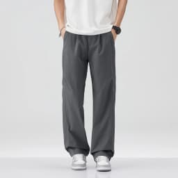 Brand Clothing Men's Spring Summer Thin Loose Straight Casual Pants Wrinkle Breathable Stretch Cargo Trousers Male Y2k 28-38