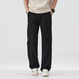 Brand Clothing Men's Spring Summer Thin Loose Straight Casual Pants Wrinkle Breathable Stretch Cargo Trousers Male Y2k 28-38