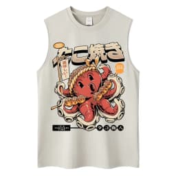 Washed Japanese Style Hokkaido Wave Tokyo Tank Tops Men Women Harajuku Fashion Vintage Sleeveless T Shirt Loose Cotton Y2k Vests
