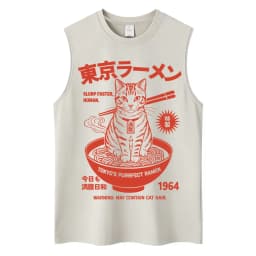 Washed Japanese Style Hokkaido Wave Tokyo Tank Tops Men Women Harajuku Fashion Vintage Sleeveless T Shirt Loose Cotton Y2k Vests