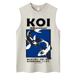 Washed Japanese Style Hokkaido Wave Tokyo Tank Tops Men Women Harajuku Fashion Vintage Sleeveless T Shirt Loose Cotton Y2k Vests