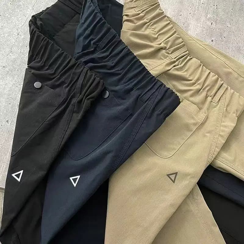 Summer Thin Cargo Pants Men Casual Tapered Trousers with Zipper Pockets Quick Dry Streetwear Pants for Outdoor Daily Wear S-3XL