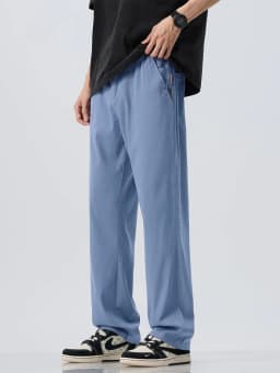 Lyocell Ultra-thin Ice Silk Trousers Men's Summer Loose Straight Cool Breathable Daily Sports Casual Trousers Fashion Korean