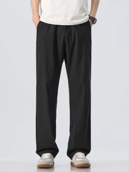 Lyocell Ultra-thin Ice Silk Trousers Men's Summer Loose Straight Cool Breathable Daily Sports Casual Trousers Fashion Korean
