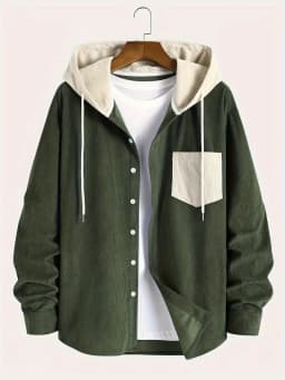 The 2025 New Fashion Trend Spring and Autumn Corduroy Hooded Jacket Is Comfortable and Casual for Daily Commuting for Men