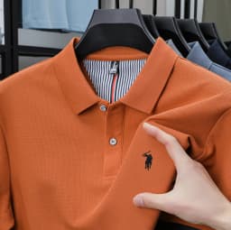 100% pure cotton 2025 summer men's Polo T-shirt high-end designer brand fashion cozy short sleeve 3D embroidery design hot sale