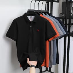 100% pure cotton 2025 summer men's Polo T-shirt high-end designer brand fashion cozy short sleeve 3D embroidery design hot sale