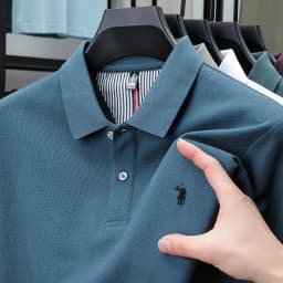 100% pure cotton 2025 summer men's Polo T-shirt high-end designer brand fashion cozy short sleeve 3D embroidery design hot sale