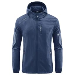 Men's UPF 50+ UV Protection Windbreaker Quick Dry Jacket Outdoor Sun-Protective Thin Hiking Fishing Cycling Hooded Sport Light