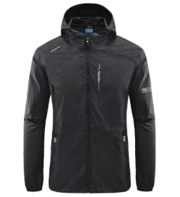 Men's UPF 50+ UV Protection Windbreaker Quick Dry Jacket Outdoor Sun-Protective Thin Hiking Fishing Cycling Hooded Sport Light