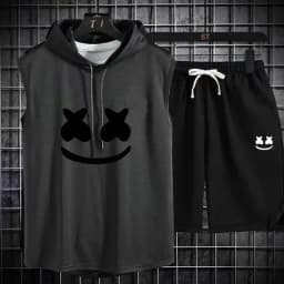 Brand Summer Men's Two Piece Set CasualT-Shirt and Shorts Set Mens Sports Suit Fashion Short Sleeve Tracksuit Hooded T-shirt