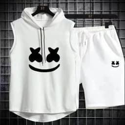 Brand Summer Men's Two Piece Set CasualT-Shirt and Shorts Set Mens Sports Suit Fashion Short Sleeve Tracksuit Hooded T-shirt