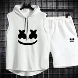 Brand Summer Men's Two Piece Set CasualT-Shirt and Shorts Set Mens Sports Suit Fashion Short Sleeve Tracksuit Hooded T-shirt