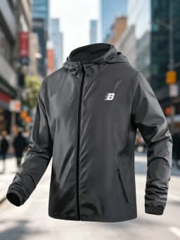 Mens B Logo Hooded Windbreaker Lightweight Waterproof Outdoor Sports Casual Long Sleeve Jacket Coat