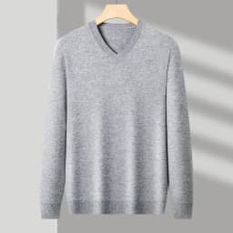New Sweatwear Men's V Neck Basic Solid Color Sweaters Round Neck Elastic Pullovers Warm Autumn Knitted Oversized Sweater Men