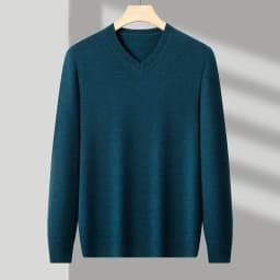 New Sweatwear Men's V Neck Basic Solid Color Sweaters Round Neck Elastic Pullovers Warm Autumn Knitted Oversized Sweater Men