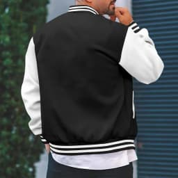 Black White Gray Collision Color Jacket Loose Oversized S-5XL Clothes Men Baseball Clothes Street Coat Warm Fleece Soft Jackets