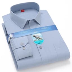 Vintage 64% Cotton Long Sleeve Shirts for Men Slim Fit Formal Plian Shirt Solid Color Fashion Korean Popular Red Clothes