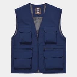 FGKKS Brand Men's Fashion Vest Solid Color Tooling Style Waistcoat Thin Multi-Pocket Casual Loose Vest for Men