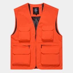 FGKKS Brand Men's Fashion Vest Solid Color Tooling Style Waistcoat Thin Multi-Pocket Casual Loose Vest for Men