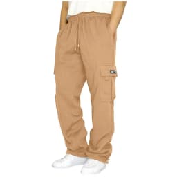 Autumn Winter Fashion Men's Casual Sports Pants Solid Color Multi-Pocket Straight Leg Trousers Loose Large Size Men Cargo Pants