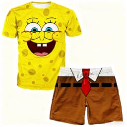SpongeBob SquarePants Set, Unisex Cartoon Trendy Casual Beauty