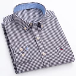 Quality 100% Cotton Oxford Shirt For Mens Long Sleeve Casual Business Regular-Fit Formal Dress Shirts Social Blouse Male Clothes