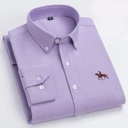 Quality 100% Cotton Oxford Shirt For Mens Long Sleeve Casual Business Regular-Fit Formal Dress Shirts Social Blouse Male Clothes