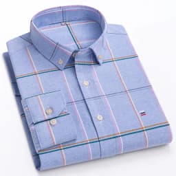Quality 100% Cotton Oxford Shirt For Mens Long Sleeve Casual Business Regular-Fit Formal Dress Shirts Social Blouse Male Clothes