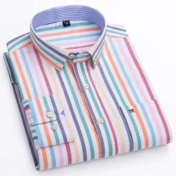 Quality 100% Cotton Oxford Shirt For Mens Long Sleeve Casual Business Regular-Fit Formal Dress Shirts Social Blouse Male Clothes