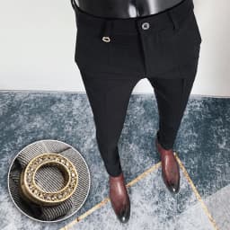 2025 Spring and Summer New Men's Casual Business Dress Pants Fashion Social Solid Wedding Party Suit Pants Slim Fit Suit Pants