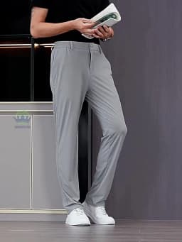 High Quality Summer Ultrathin Ice Silk Business Pants Men Elastic Waist Classic Work Casual Office Formal Trousers Plus Size 40