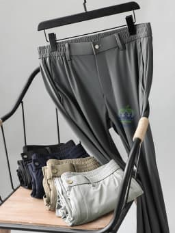 High Quality Summer Ultrathin Ice Silk Business Pants Men Elastic Waist Classic Work Casual Office Formal Trousers Plus Size 40