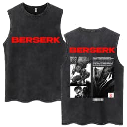 Washed Anime Berserk Guts Tank Tops Swordsman Gatsu Sacrifice Zodd Harajuku Vests Men Women Loose Cotton Y2k Sleeveless T Shirt