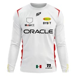 F1 Team Long Sleeve T-shirt Spring And Autumn Edition Extra Large Men's T-shirt 2024 Red Team Checo 11 Driver's Clothing T-shirt