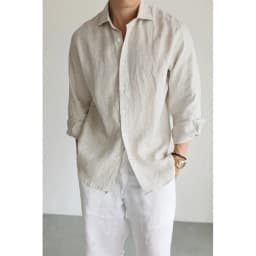 Men's Linen Shirt Cotton Blend Long Sleeve Button Down Casual Loose Fit Summer Breathable Tops Old Money Aesthetic Solid Color
