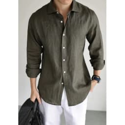 Men's Linen Shirt Cotton Blend Long Sleeve Button Down Casual Loose Fit Summer Breathable Tops Old Money Aesthetic Solid Color