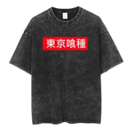 Vintage Washed Anime Tokyo Ghoul Spider Lily T Shirt Manga Cool Ken Kaneki Eyes T-shirts Oversized Gothic Short Sleeve T Shirts