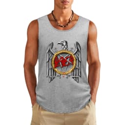 Slayer silver eagle Tank Top sleeveless vests Clothing Gym t-shirt man
