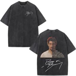 Rapper Bad Bunny Washed Vintage T-shirt Debi Tirar Mas Fotos DTMF World Tour T Shirts Men's Fashion Hip Hop T-shirts Streetwear